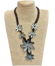 Load image into Gallery viewer, Black M.O.P Tiare Flower Pendant Necklace