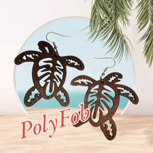 Load image into Gallery viewer, WOOD CARVED TURTLE EARRINGS