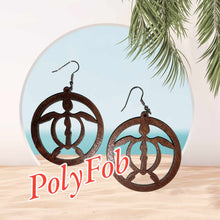 Load image into Gallery viewer, WOOD CARVED TURTLE EARRINGS