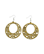 Load image into Gallery viewer, Flower Silhouette Wooden Earrings