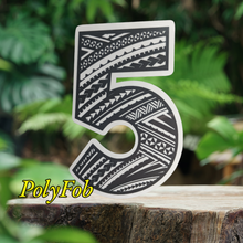 Load image into Gallery viewer, Number "0-1-2-3-4-5-6-7-8-9" Tribal Vinyl Sticker 2 x 3