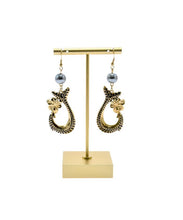 Load image into Gallery viewer, Fish Hook With Flower Earrings