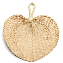 Load image into Gallery viewer, Natural Woven Raffia Palm Fan - 13" x 12"