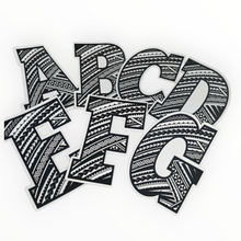 Load image into Gallery viewer, LETTERS "A to Z" TRIBAL VINYL STICKER BUNDLE 2 x 3 (26 Letters)