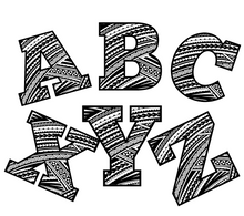 Load image into Gallery viewer, LETTERS "A to Z" TRIBAL VINYL STICKER BUNDLE 2 x 3 (26 Letters)