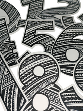 Load image into Gallery viewer, Numbers "0 to 9" Tribal Vinyl Sticker Bundle 2 x 3 (10 Numbers)