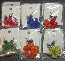 Load image into Gallery viewer, TRIBAL PRINT PLUMERIA WITH PEARL EARRINGS