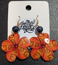 Load image into Gallery viewer, TRIBAL PRINT PLUMERIA WITH PEARL EARRINGS