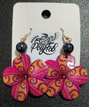 Load image into Gallery viewer, TRIBAL PRINT PLUMERIA WITH PEARL EARRINGS