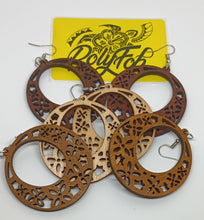 Load image into Gallery viewer, Lasercut Plumeria Wooden Earrings