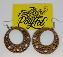 Load image into Gallery viewer, Lasercut Plumeria Wooden Earrings