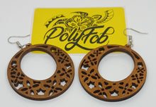 Load image into Gallery viewer, Lasercut Plumeria Wooden Earrings