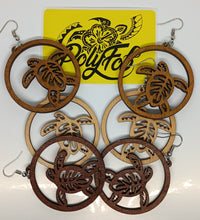 Load image into Gallery viewer, Lasercut Turtle Wooden Earrings
