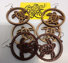 Load image into Gallery viewer, Lasercut Turtle Wooden Earrings