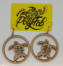 Load image into Gallery viewer, Lasercut Turtle Wooden Earrings