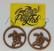 Load image into Gallery viewer, Lasercut Turtle Wooden Earrings