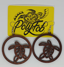 Load image into Gallery viewer, Lasercut Turtle Wooden Earrings