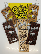 Load image into Gallery viewer, Laser Cut Rectangle Monstera Wooden Earrings