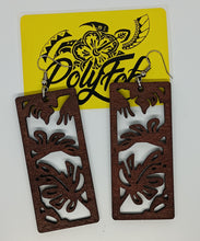 Load image into Gallery viewer, Laser Cut Rectangle Monstera Wooden Earrings