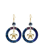 Load image into Gallery viewer, VIBRANT PACIFIC ISLAND STYLE DANGILING EARRINGS WITH PEARL