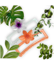 Load image into Gallery viewer, Acrylic Rectangular Plumeria Flower Hair Clip