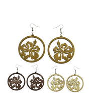 Load image into Gallery viewer, Hibiscus Flower Wooden Earring