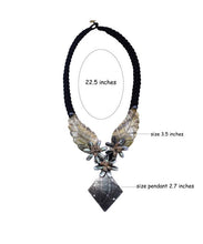 Load image into Gallery viewer, Leaf and Tiare Flower Hand Carved Shell Pendant Necklace