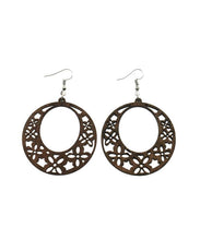 Load image into Gallery viewer, Flower Silhouette Wooden Earrings
