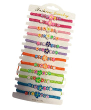 Load image into Gallery viewer, 5 Fimo Flower Crystal Bracelet
