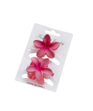 Load image into Gallery viewer, Tropical Plumeria Blossom Hair Clip Set

