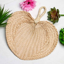 Load image into Gallery viewer, Natural Woven Raffia Palm Fan - 13" x 12"
