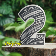 Load image into Gallery viewer, Number &quot;0-1-2-3-4-5-6-7-8-9&quot; Tribal Vinyl Sticker 2 x 3
