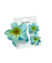 Load image into Gallery viewer, Trio Of Plumeria Flower Hair Clips
