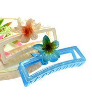 Load image into Gallery viewer, Acrylic Rectangular Plumeria Flower Hair Clip
