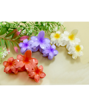 Load image into Gallery viewer, Triple Plumeria Flower Hair Claw Clip
