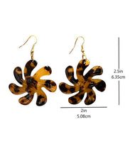 Load image into Gallery viewer, Large Brown Tiare Flower Earrings
