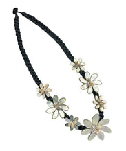 Load image into Gallery viewer, Carved Tiare Flower Mother of Pearl Shell Pendant Necklace
