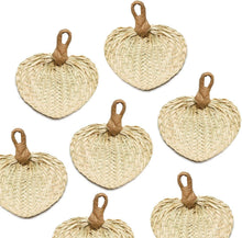 Load image into Gallery viewer, 7" x 5" Natural Woven Raffia Palm Fan Package of 48 pieces
