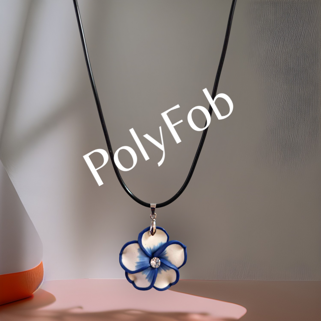 FIMO FLOWER PENDANT NECKLACE