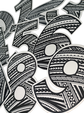 Load image into Gallery viewer, Numbers &quot;0 to 9&quot; Tribal Vinyl Sticker Bundle 2 x 3 (10 Numbers)
