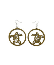 Load image into Gallery viewer, Lasercut Turtle Wooden Earrings
