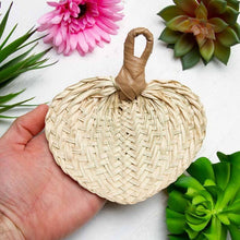Load image into Gallery viewer, 7" x 5" Natural Woven Raffia Palm Fan Package of 48 pieces
