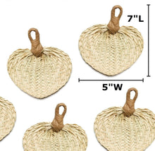 Load image into Gallery viewer, 7" x 5" Natural Woven Raffia Palm Fan Package of 48 pieces
