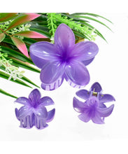 Load image into Gallery viewer, Trio Of Plumeria Flower Hair Clips
