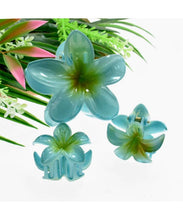 Load image into Gallery viewer, Trio Of Plumeria Flower Hair Clips

