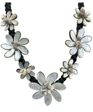 Load image into Gallery viewer, Carved Tiare Flower Mother of Pearl Shell Pendant Necklace
