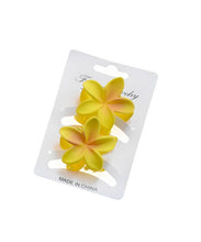 Load image into Gallery viewer, Tropical Plumeria Blossom Hair Clip Set
