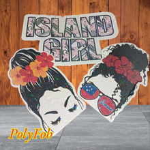 Load image into Gallery viewer, ISLAND GIRL PRINT VINYL STICKERS 3 x 4
